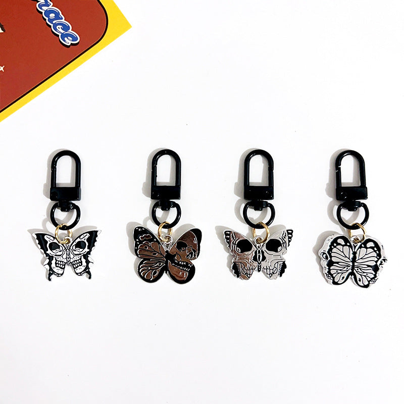 Wholesale Skull Butterfly Halloween Vintage Keychain
